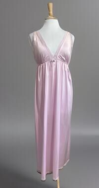 Vintage Miss Elaine Lilac Wet Satin Peignoir Night Gown & Robe Set M Union Made